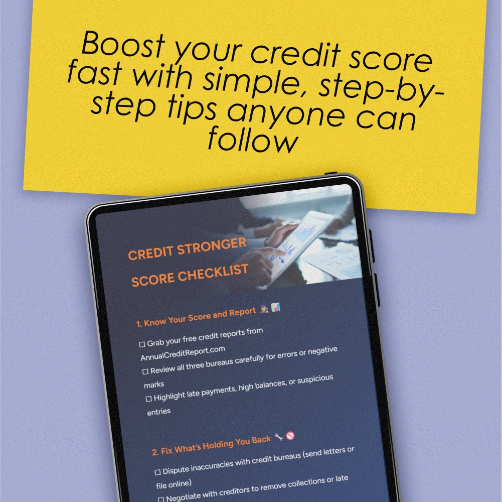 Credit Stronger Score Checklist | Rebuild Credit Fast | Printable Digital Download | Credit Repair Guide | Fix Your Credit Score Now