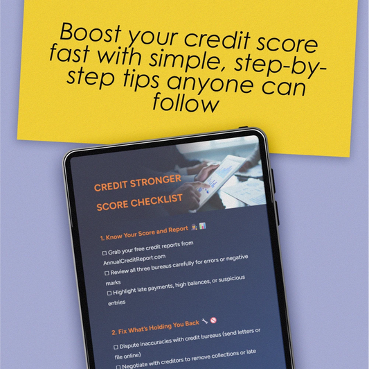 Credit Stronger Score Checklist | Rebuild Credit Fast | Printable Digital Download | Credit Repair Guide | Fix Your Credit Score Now