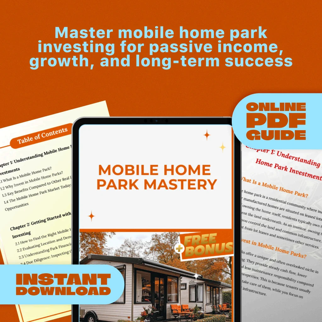 Mobile Home Park Mastery | Guide to Mobile Home Park Investments | Digital Download eBook for Real Estate Investors from DSARD
