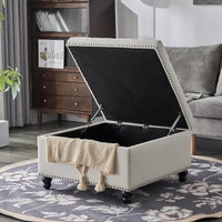 30″ x 30″ Tufted Square Storage Ottoman Bench & Coffee Table - DSARD - DSARD