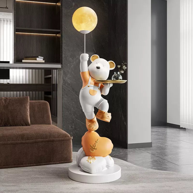 Large Resin Bear Statue Floor Ornament for Living Room