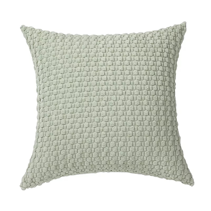 Modern Velvet Pillowcase with 3D Bubble Plush Wrap – Solid Color Cushion Cover