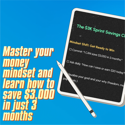 The $3K Sprint Savings Checklist | How to Save $3000 in 3 Months | Budget Challenge Printable & Digital Download
