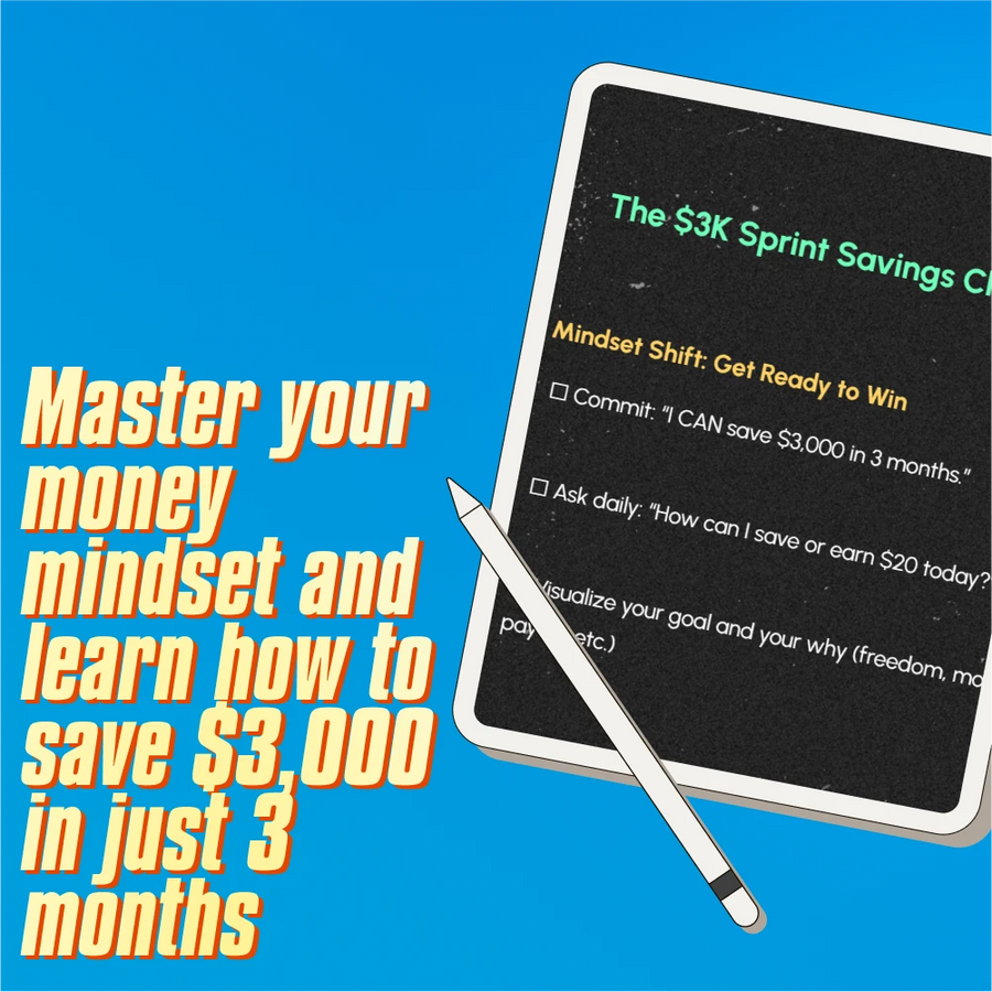 The $3K Sprint Savings Checklist | How to Save $3000 in 3 Months | Budget Challenge Printable & Digital Download