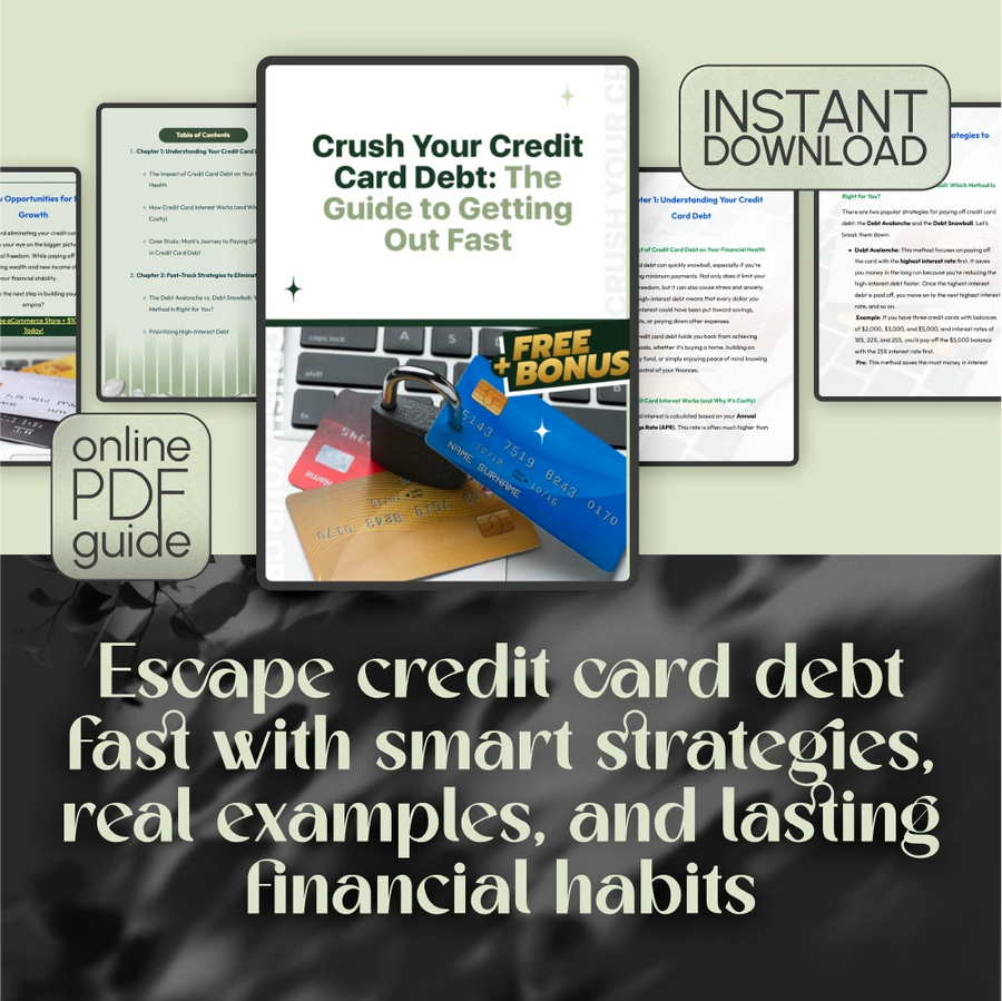 Crush Your Credit Card Debt: The Guide to Getting Out Fast | Digital Guide for How to Get Out of CC Debt Fast, Personal Finance eBook, Debt Payoff Checklist
