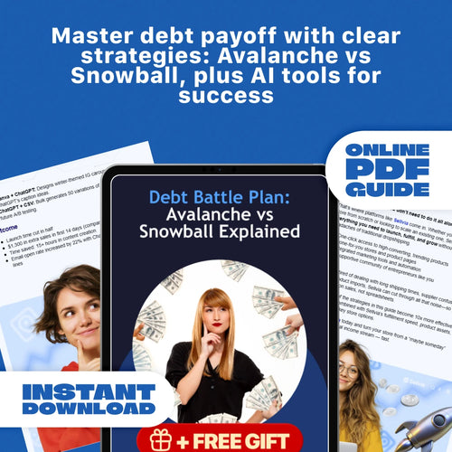 Debt Battle Plan: Avalanche vs Snowball Explained | Debt Repayment Guide | Digital Download eBook | Personal Finance Checklist | Money Management PDF