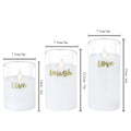 3-Piece Flickering Flameless LED Glass Candle Set - DSARD