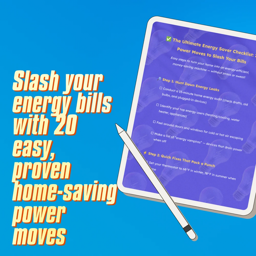 The Ultimate Energy Saver Checklist: 20 Power Moves to Slash Your Bills | Save on Energy Bill | Home Energy Saving Digital Download