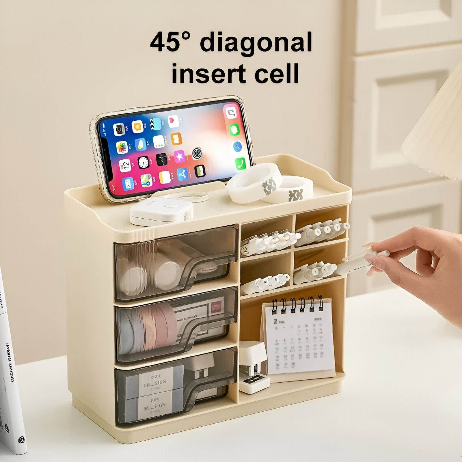 Multi-Layer Desktop Storage Organizer - Large Capacity Drawer Box for Office & Vanity