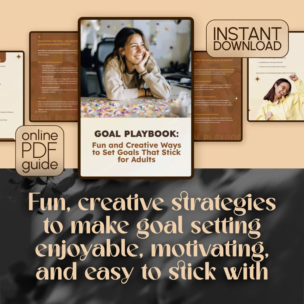 Goal Playbook: Fun and Creative Ways to Set Goals That Stick for Adults – Fun Goal Setting Activity for Adults | Printable Digital Guide