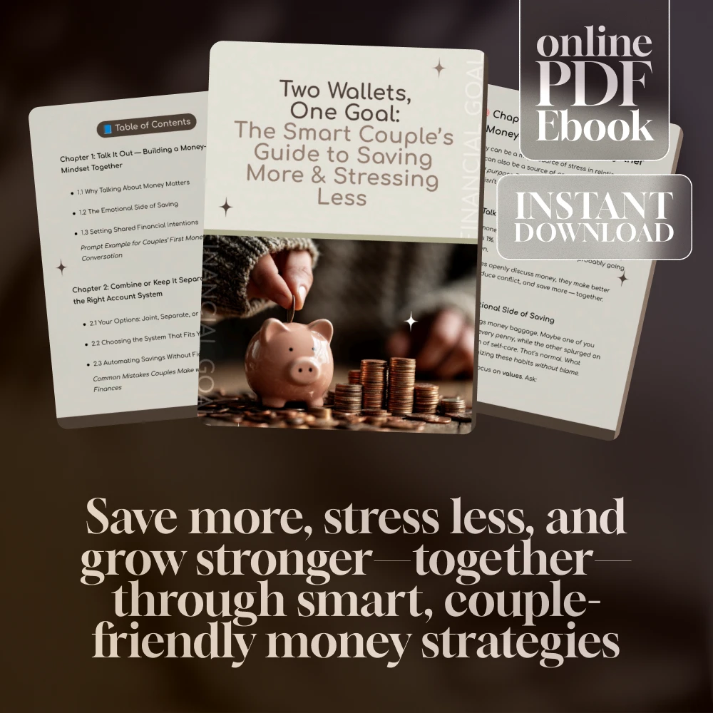 Two Wallets, One Goal: The Smart Couple’s Guide to Saving More & Stressing Less | Best Way to Save Money as a Couple | Digital Download eBook for Couples