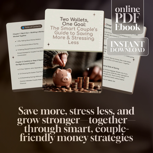 Two Wallets, One Goal: The Smart Couple’s Guide to Saving More & Stressing Less | Best Way to Save Money as a Couple | Digital Download eBook for Couples