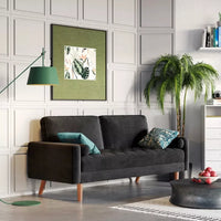 59 Inches Velvet Love Seat Sofa with Pillows - DSARD - DSARD