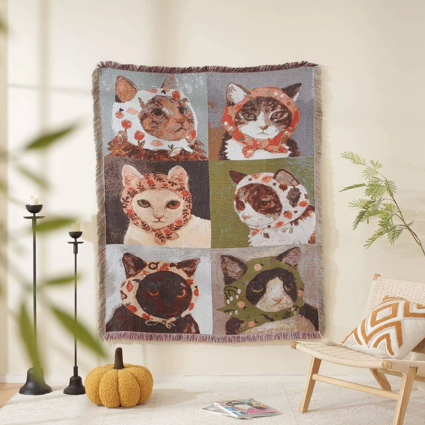 Cozy Cartoon Village Sofa & Bed Throw Blanket Cover