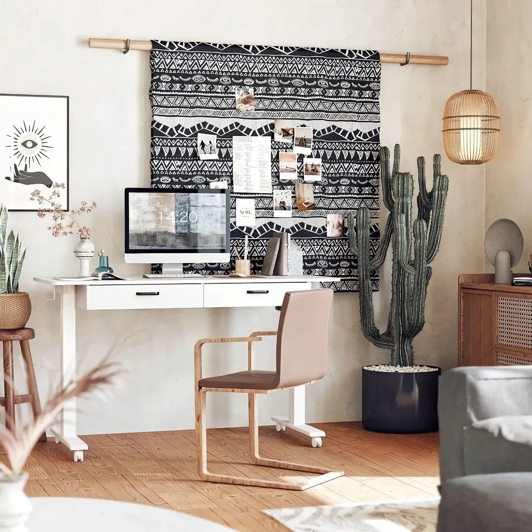 Electric Adjustable Height Standing Desk with Dual Drawers and Mobile Casters - DSARD - DSARD