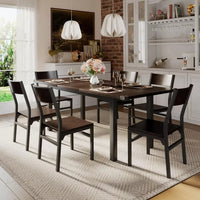 7-Piece Dining Set with Extendable 63″ Table and 6 Modern Chairs - DSARD - DSARD