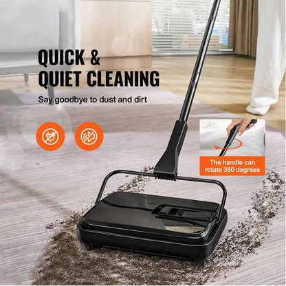 Manual Carpet Sweeper for Home and Office – 7.87 in Sweeping Path, 300ml Dustbin, Easy Emptying