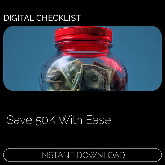 The 50K in 12 Months Action Checklist – Printable Savings Planner, Finance Tracker, Digital Budget Checklist for Reaching $50K Fast | how to save 50k in a year calculator