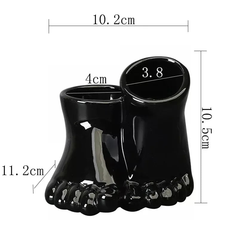 Creative Ceramic Feet Shape Flower Pot – Modern Decorative Vase for Home & Office - DSARD