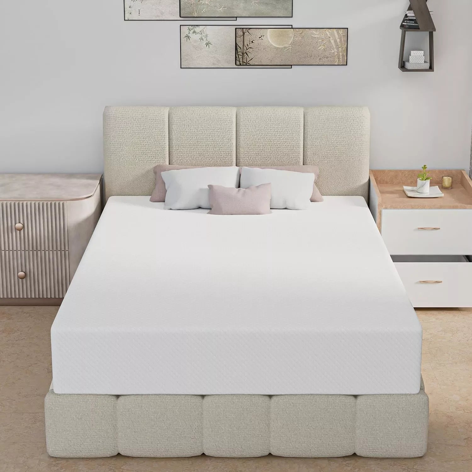 DSARD 8 Inch Full Mattress, Gel Memory Foam Mattress, Pressure Relieving, Cooling Gel Foam, Bed-in-a-Box, Full, 75" L x 54" W x 8" Th, White - DSARD