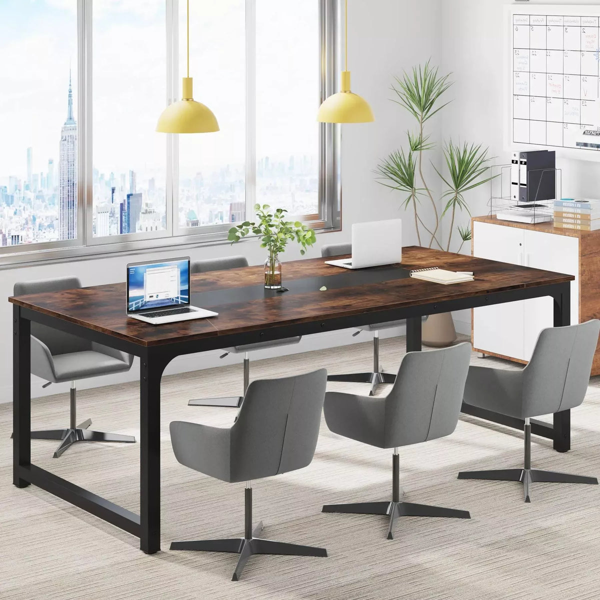 Modern Executive Desk with 70.8″ Extra Wide Surface for Office or Home Workspace - DSARD