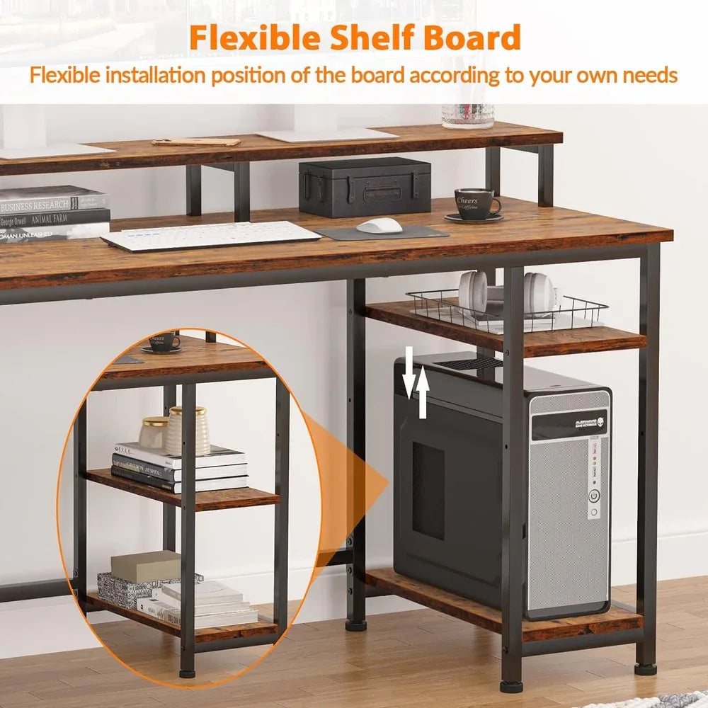 61″ Spacious Industrial-Style Computer Desk - DSARD - DSARD