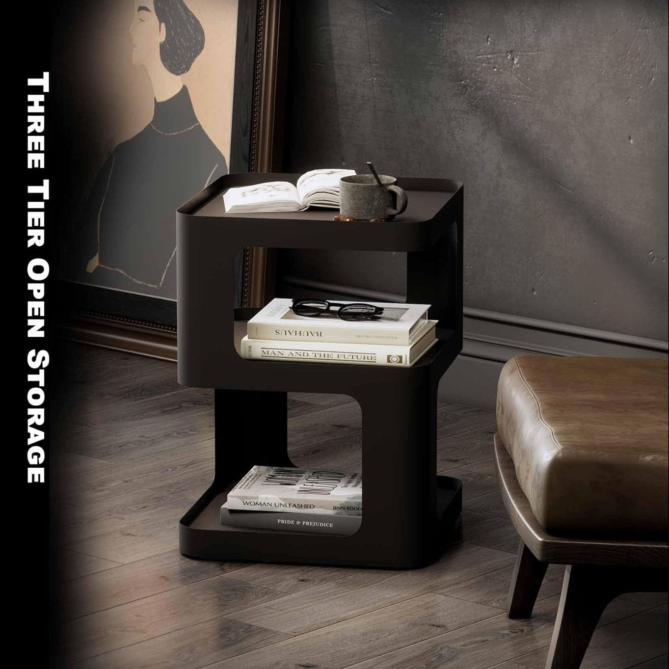 Black Coffee Nightstands Bedside Table