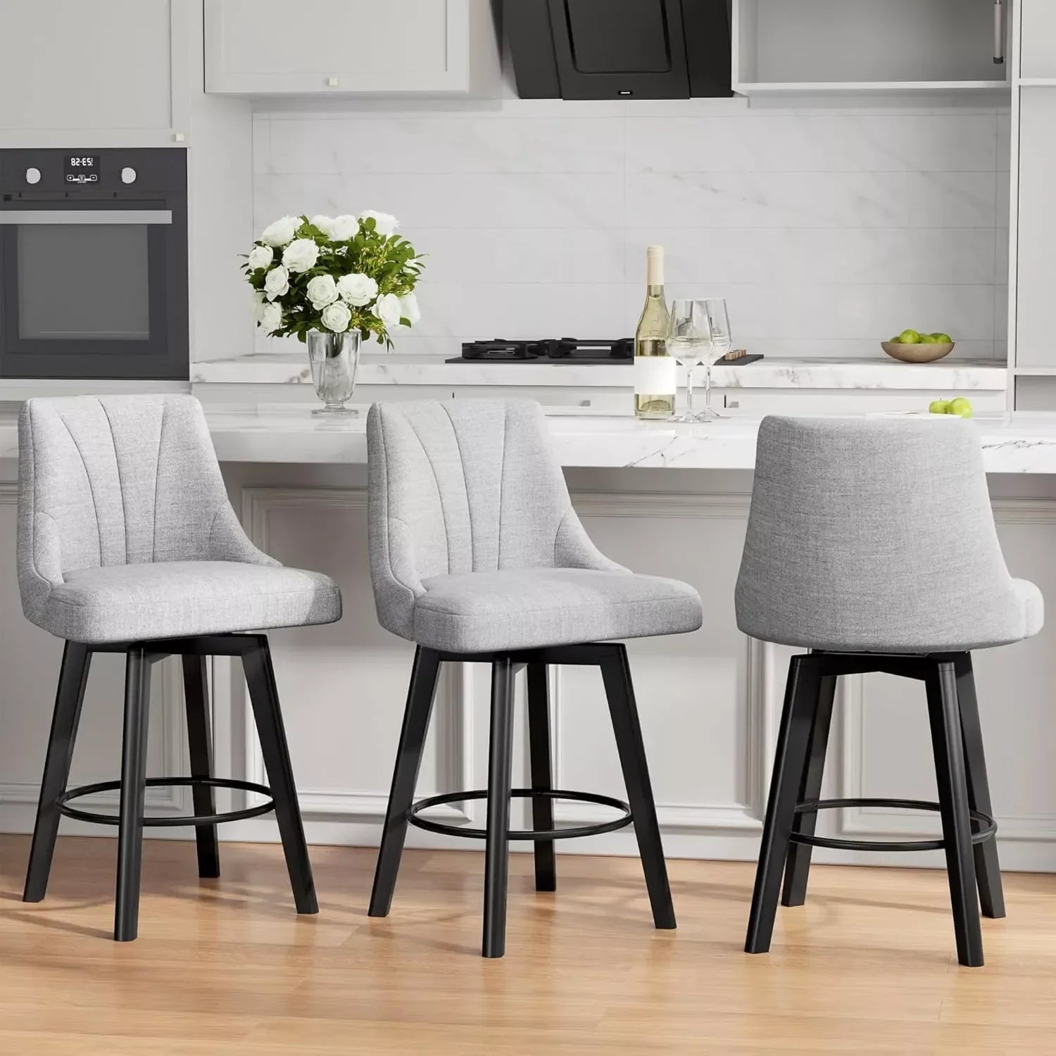 24″ Swivel Upholstered Bar Stools with Backs - DSARD - DSARD