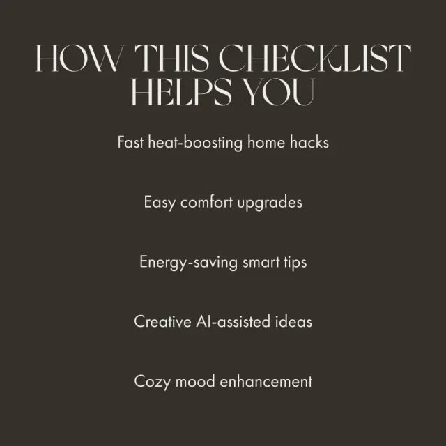 A Checklist for When Home Feels Cold | Cozy Living Digital Download | What to Do When Home Feels Cold | Printable Winter Warmth Guide - DSARD