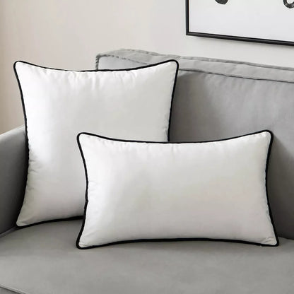 Luxury Velvet Cushion Cover with Contrast Piping – Modern Nordic Style