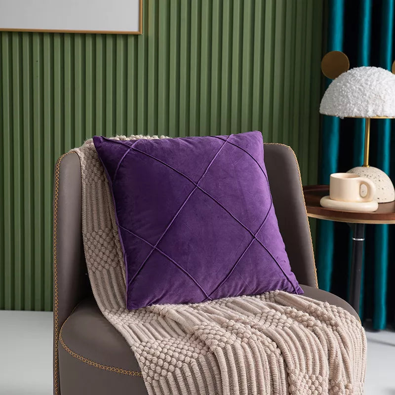 Geometric Velvet Cushion Cover 18×18 Inch