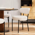 Mid-Century Modern White Upholstered Dining Chairs, Set of 2 - DSARD