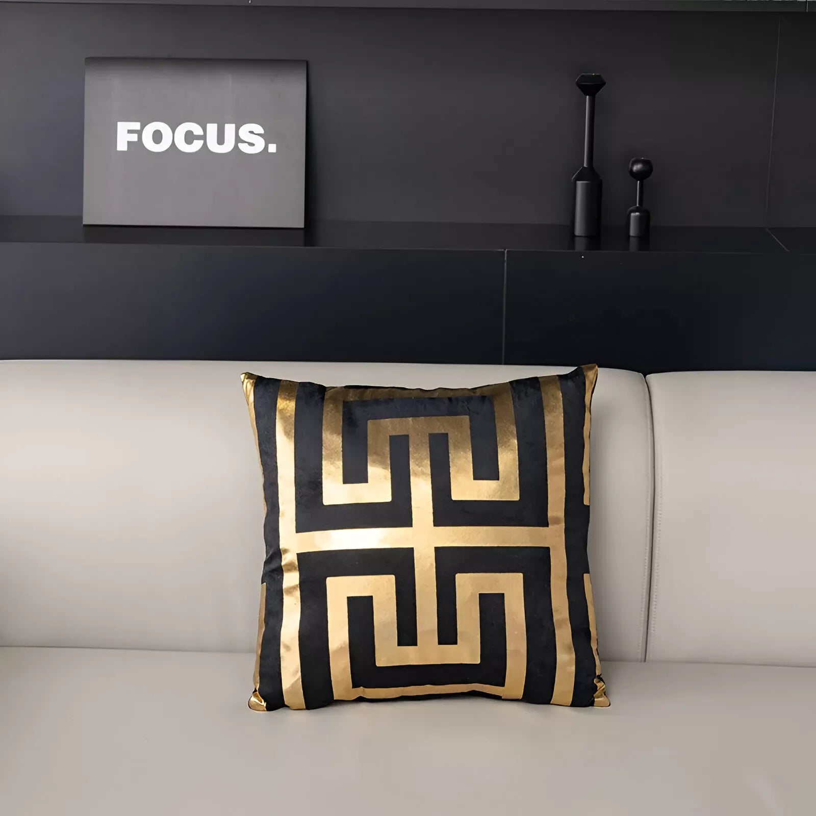 Nordic Luxury Bronzing Plush Decorative Cushion Cover 18×18 Inch