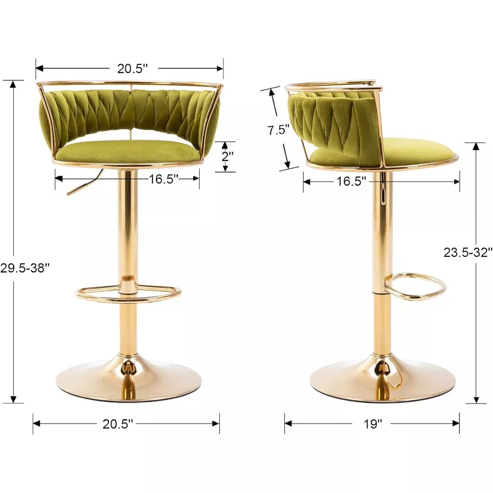 Modern Velvet Swivel Bar Stools - DSARD