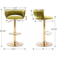 Modern Velvet Swivel Bar Stools - DSARD