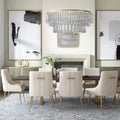 Modern Velvet Dining Chair with Brushed Gold Legs & Stainless Steel Handle - DSARD