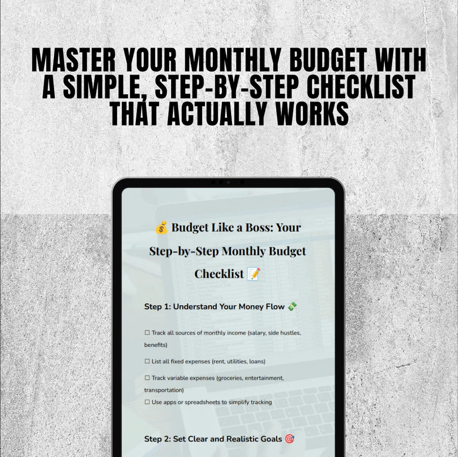 Budget Like a Boss: Your Step-by-Step Monthly Budget Checklist | Printable PDF | How to Plan a Monthly Budget Guide