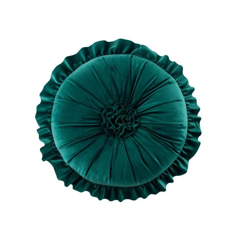 Lotus Leaf Lace Round Pillow