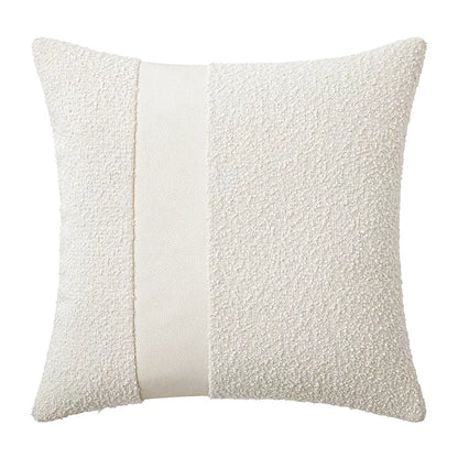 Faux Leather and Boucle Decorative Pillow Cover – Modern Textured Accent