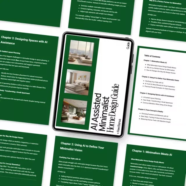 AI Assisted Minimalist Home Design Guide – Digital Download, Minimalist Home Design eBook, AI Interior Design Guide, Modern Minimalist Living, Home Styling Checklist - DSARD