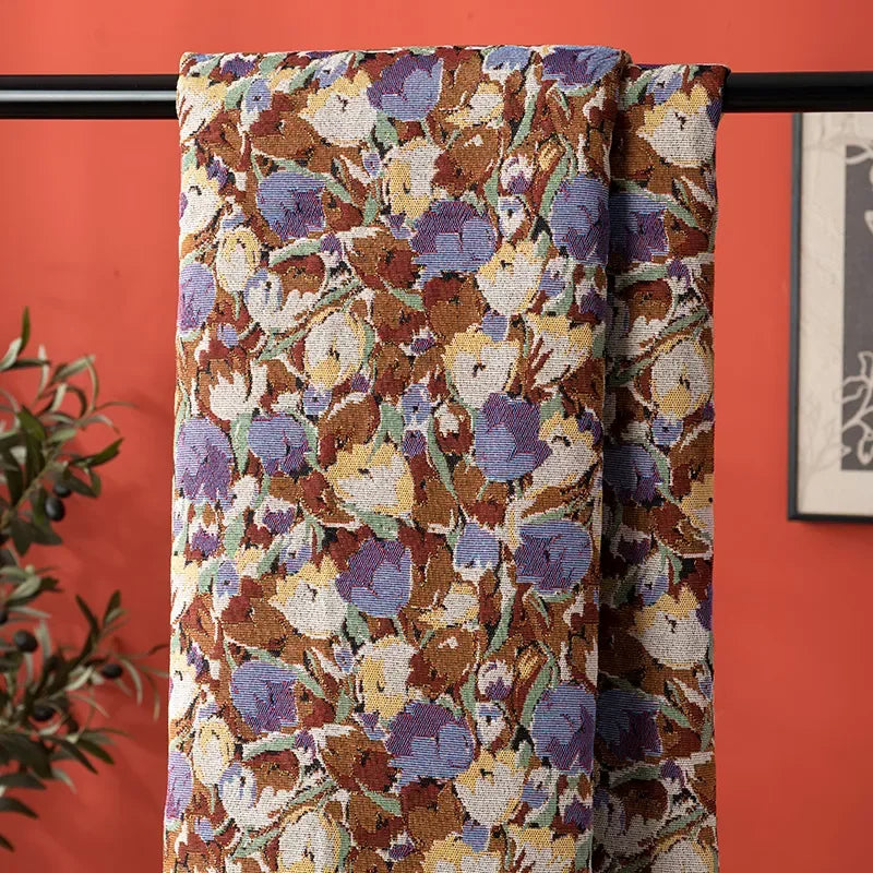 150x100cm Floral Jacquard Polyester-Cotton Fabric – DIY Craft Essential - DSARD