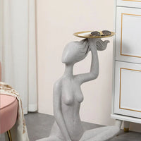 Nordic Modern Artistic Woman Tray Sculpture for Home Decor - DSARD