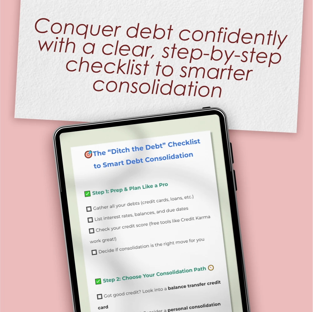 The “Ditch the Debt” Checklist to Smart Debt Consolidation | Debt Consolidation Checklist | How to Do Debt Consolidation PDF