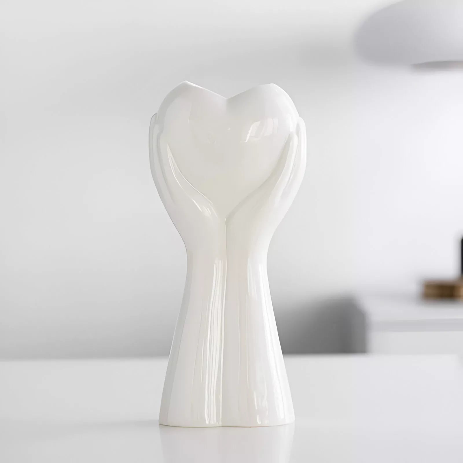 Modern Boho Heart Hands Ceramic Vase