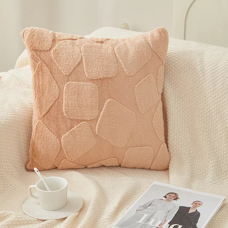 Imitation Rabbit Hair Plush Pillowcase Cushion Cover (18×18 inches)
