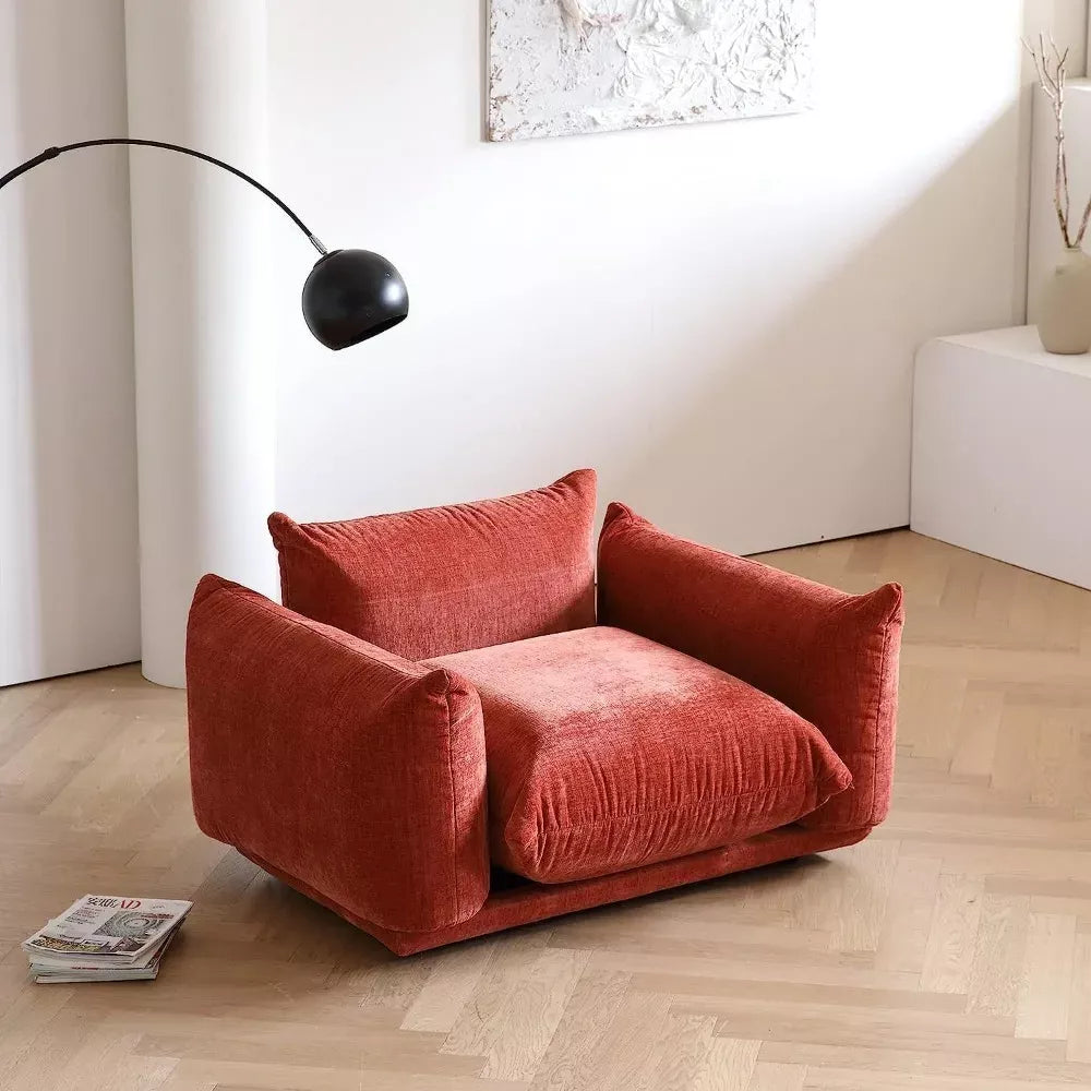 Modern Chenille Accent Chair with Thick Cushion – Plush 50-Inch Sofa for Living Room - DSARD