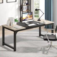 Large Grey Office Desk, Modern Computer Desk for Home Office, Study Writing Desk - DSARD