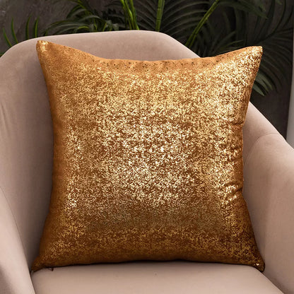 Luxury Golden Velvet Cushion Cover 18x18in Decorative Throw Pillow Case