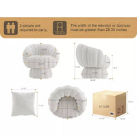 Modern 360° Swivel Barrel Accent Chair with Fluffy Velvet Upholstery - DSARD