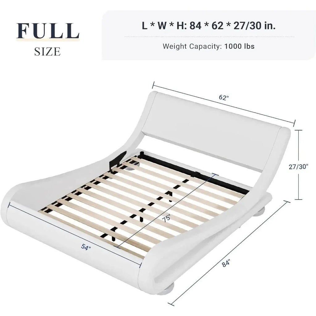 Adjustable Ergonomic Sled Bed Frame with Modern Padded Platform - DSARD - DSARD
